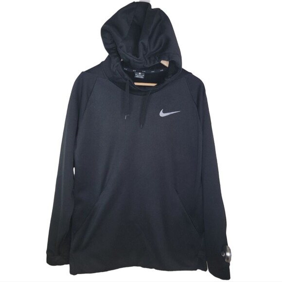 Nike Dri-FIT Black Fleece Lined Hoodie Sweatshirt Size XL - Picture 1 of 6